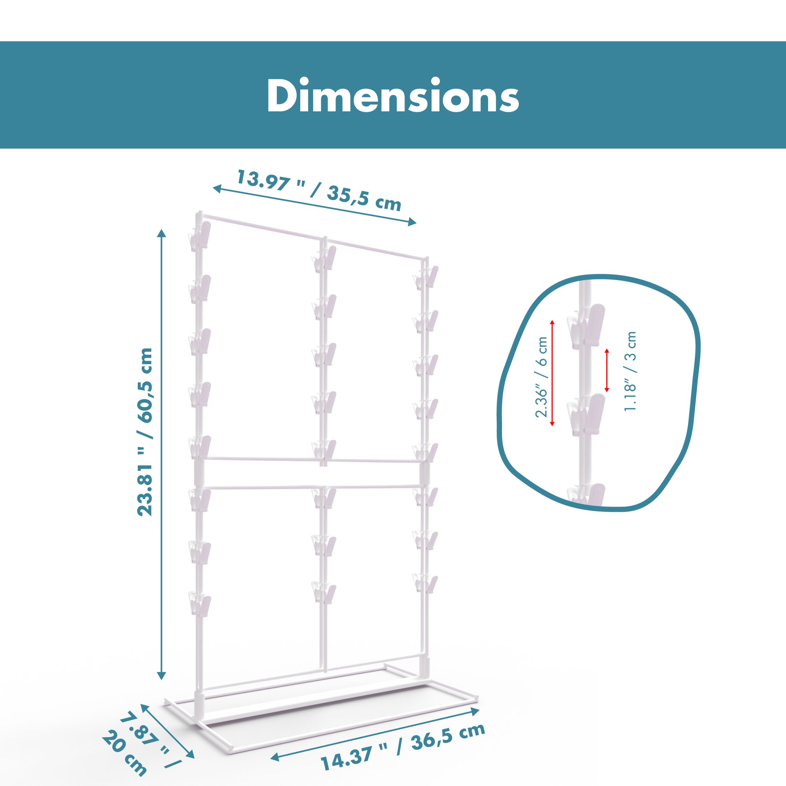 DS The Display Store Candy Display Rack, White 3-Row Countertop